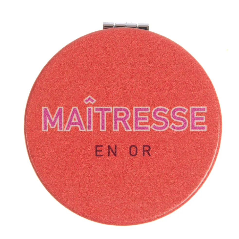 Miroir de poche Maitresse rose d7cm - Sunny