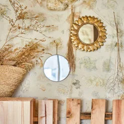 Miroir en fer doré d40cm - aureol