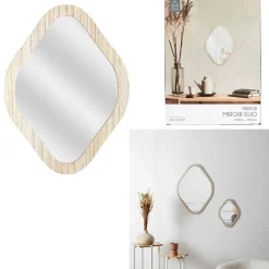Miroir losange en bois clair 25x34cm - Elio