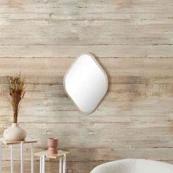Miroir losange en bois clair 44x60cm - Elio