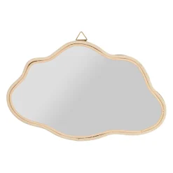 Miroir nuage en rotin naturel 40x25cm