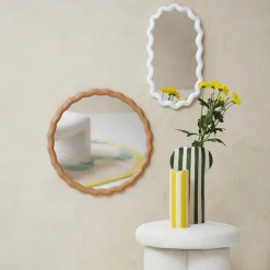 Miroir ovale blanc 27x49cm - Funky