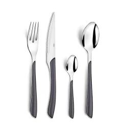 Ménagère 24 pièces acier et gris - Eclat