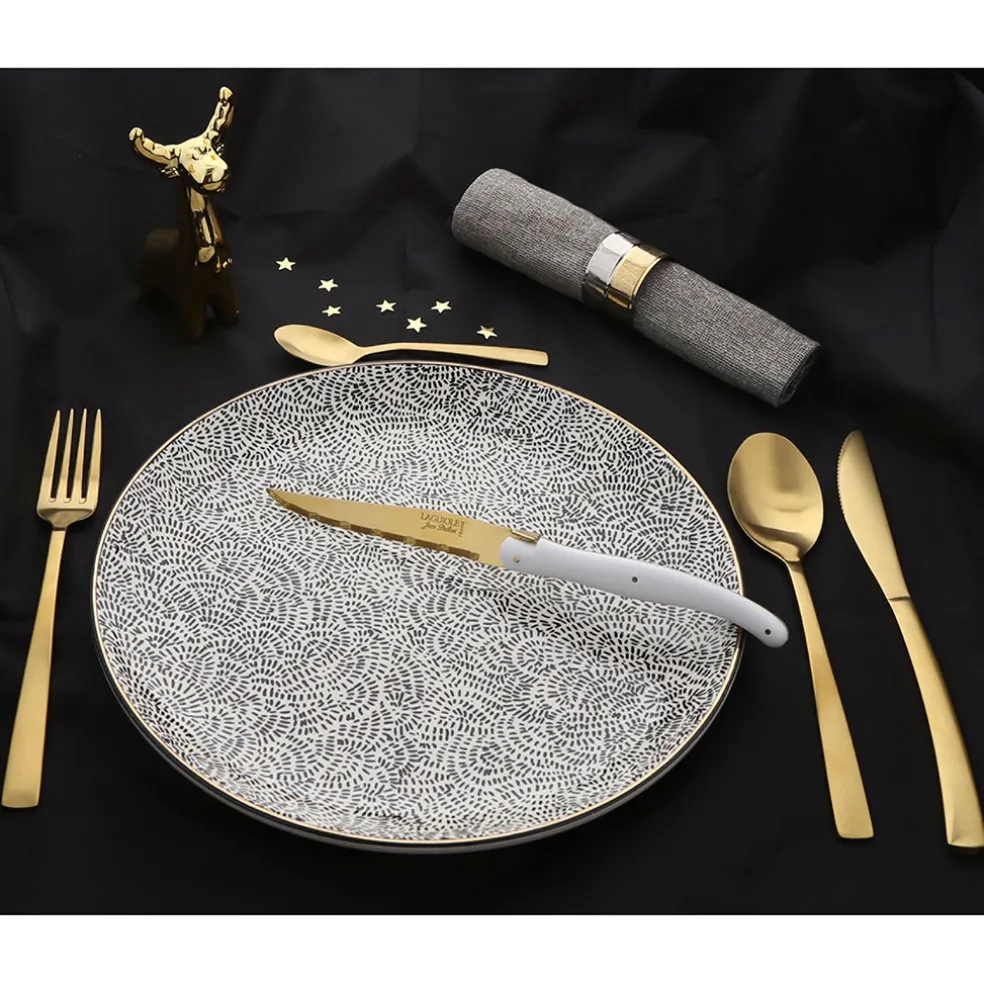 Ménagère 16 pièces en acier dorée