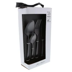 Ménagère 16 pièces en inox noir - Delta