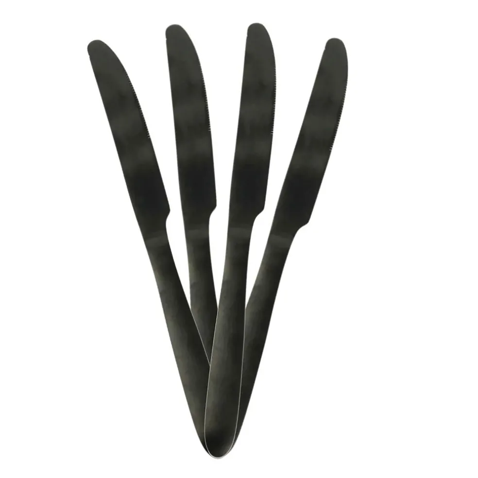 Ménagère 16 pièces noir en acier inoxydable