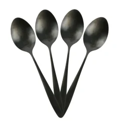 Ménagère 16 pièces noir en acier inoxydable