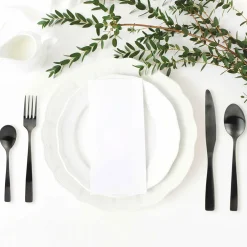 Ménagère 16 pièces noir en acier inoxydable