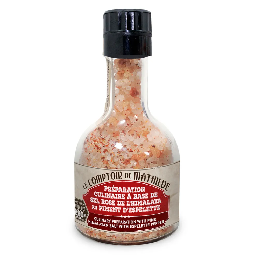 Moulin sel rose de l'himalaya au piment d'espelette empilable - 290gr