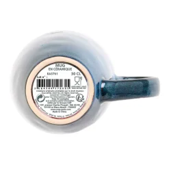 Mug 30cl en grès bleu - du temps