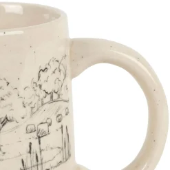 Mug en grès blanc moucheté 35cl - La Ferme