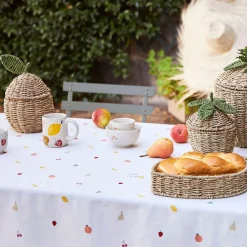 Mug en grès moucheté écru et multicolore 38cl - Les Fruits