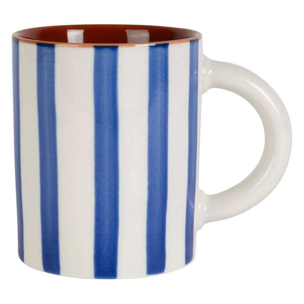 Mug en grès rayé indigo et blanc 40cl - Alaria