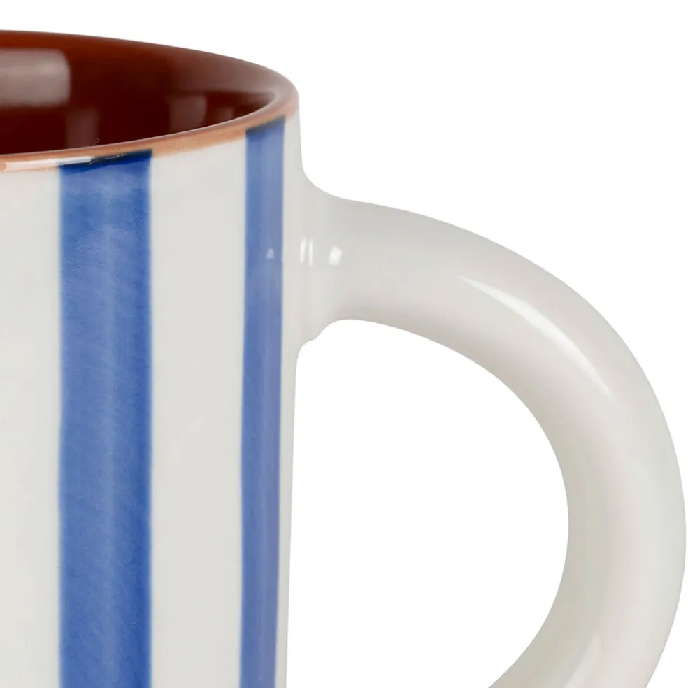 Mug en grès rayé indigo et blanc 40cl - Alaria