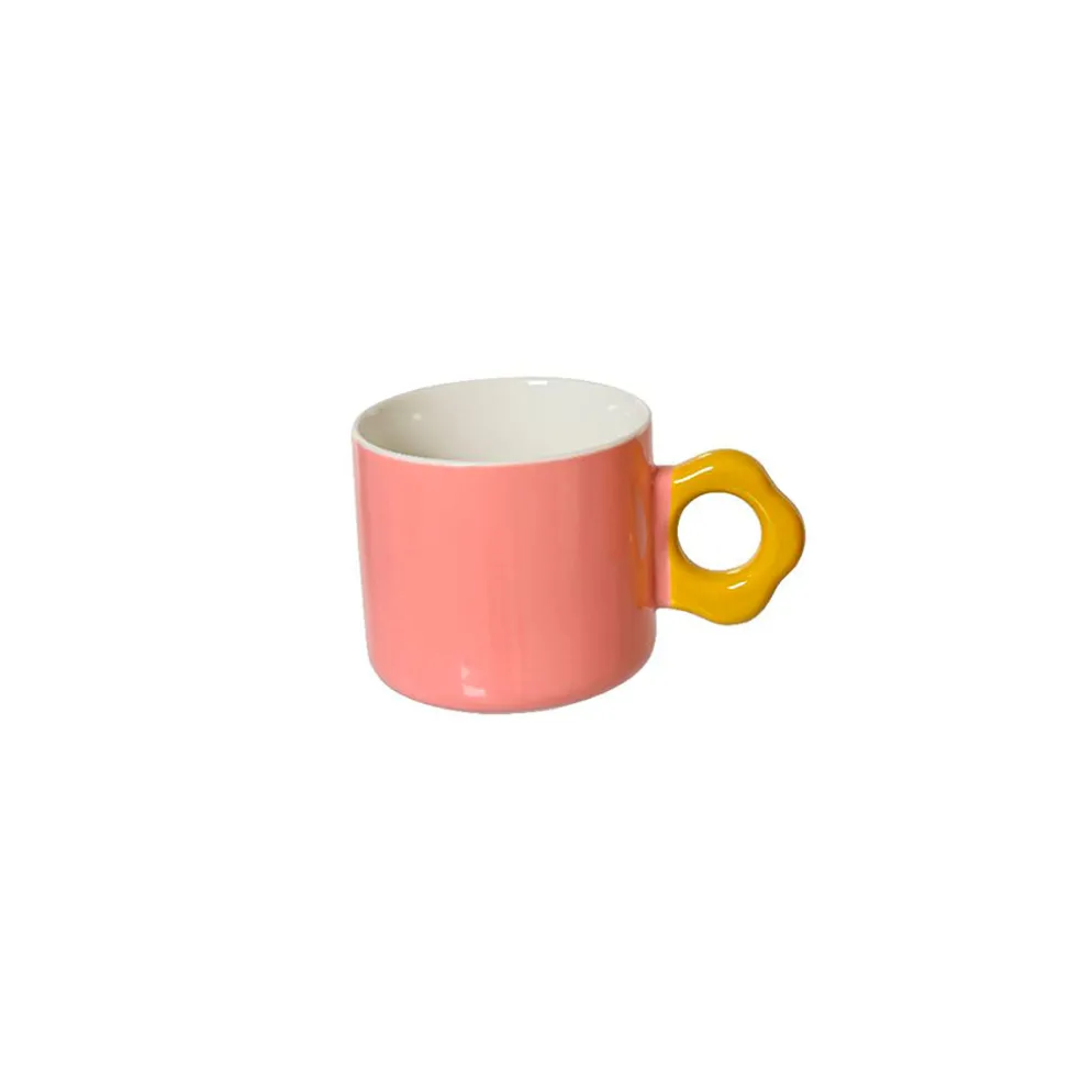 Mug en porcelaine brillant rose - Fleur