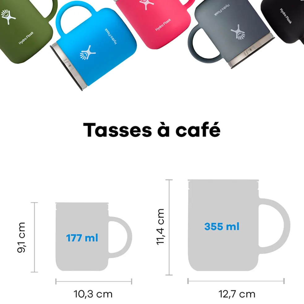Mug isotherme avec poignée noir 355ml