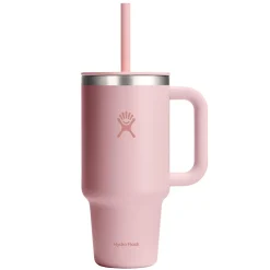 Mug isotherme avec poignée et paille rose 946ml