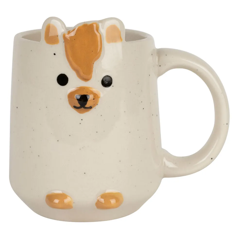 Mug lion en grès blanc 35cl - Zawadi