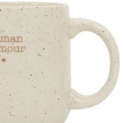 Mug moucheté maman en grès blanc 38cl - Beezz