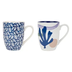 Mugs x2 bleu et parme 37.5cl en porcelaine - funny