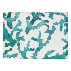 Nappe coton blanc et émeraude 260x160 - estran