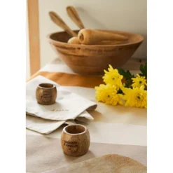 Nappe en coton écru et orange 250x145cm - Famille