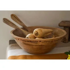 Nappe en coton écru et orange 250x145cm - Famille