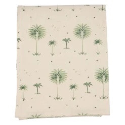 Nappe en coton écru et vert 320x160cm - Paya