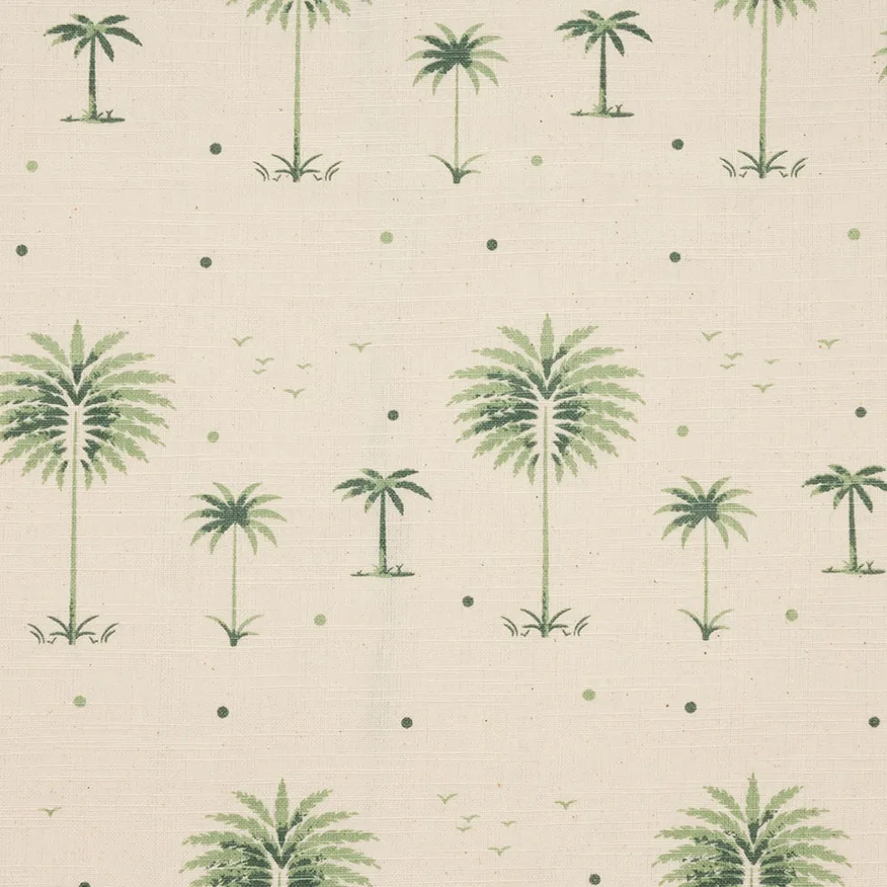 Nappe en coton écru et vert 260x160cm - Paya