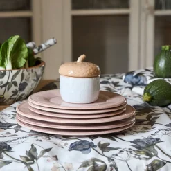 Nappe en coton gris vert 260x160cm - Rose noire