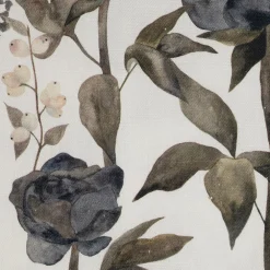 Nappe en coton gris vert 260x160cm - Rose noire