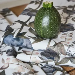 Nappe en coton gris vert 160x160cm - Rose noire