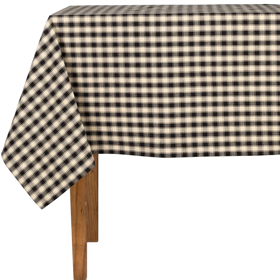 Nappe en coton noir 250x150cm - Campagne