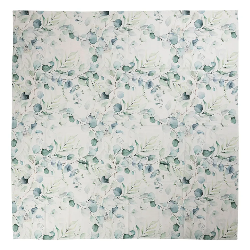 Nappe en coton vert 260x160cm - Eucalyptus
