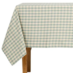 Nappe en coton vichy sauge 250x150cm - Campagne