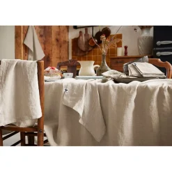 Nappe rectangle en lin lavé sable 170x250cm - Soline