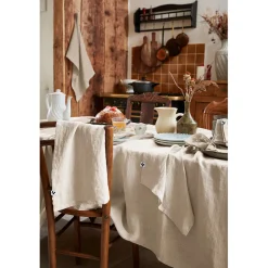 Nappe rectangle en lin lavé sable 170x250cm - Soline