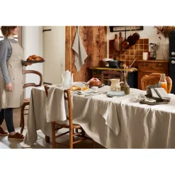 Nappe rectangle en lin lavé sable 170x250cm - Soline