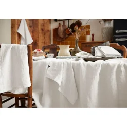 Nappe rectangle en lin lavé craie 170x250cm - Soline