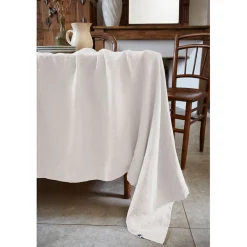 Nappe rectangle en lin lavé craie 170x250cm - Soline