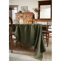 Nappe rectangle en lin lavé thym 170x250cm - Soline