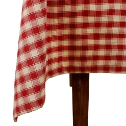 Nappe rectangulaire campagne rouge en coton