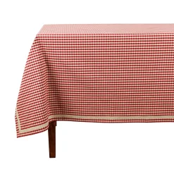 Nappe rectangulaire mami carreau rouge en coton
