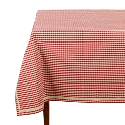 Nappe rectangulaire mami carreau rouge en coton