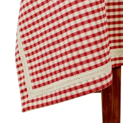 Nappe rectangulaire mami carreau rouge en coton