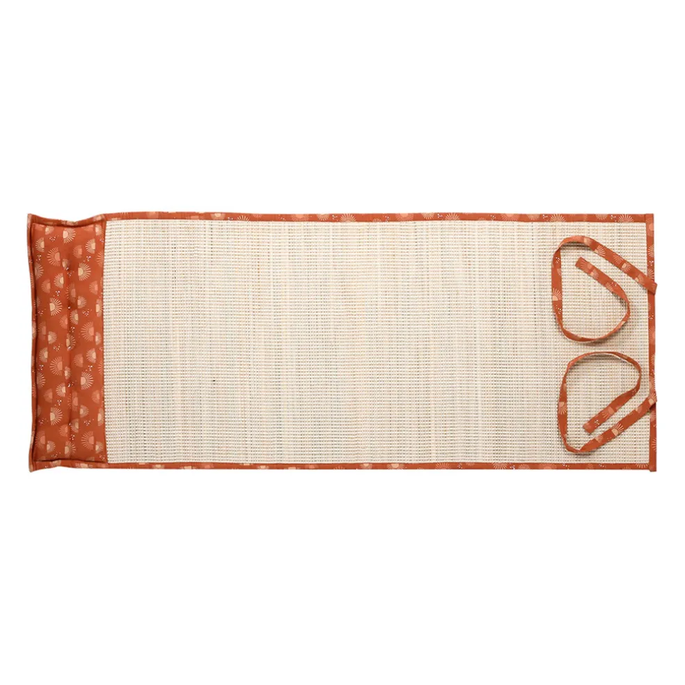 Natte de plage avec coussin terracotta et écru - sweet leaves