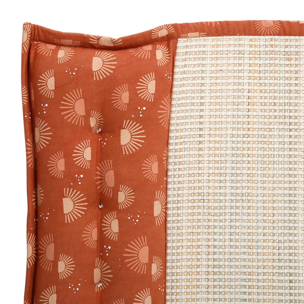 Natte de plage avec coussin terracotta et écru - sweet leaves