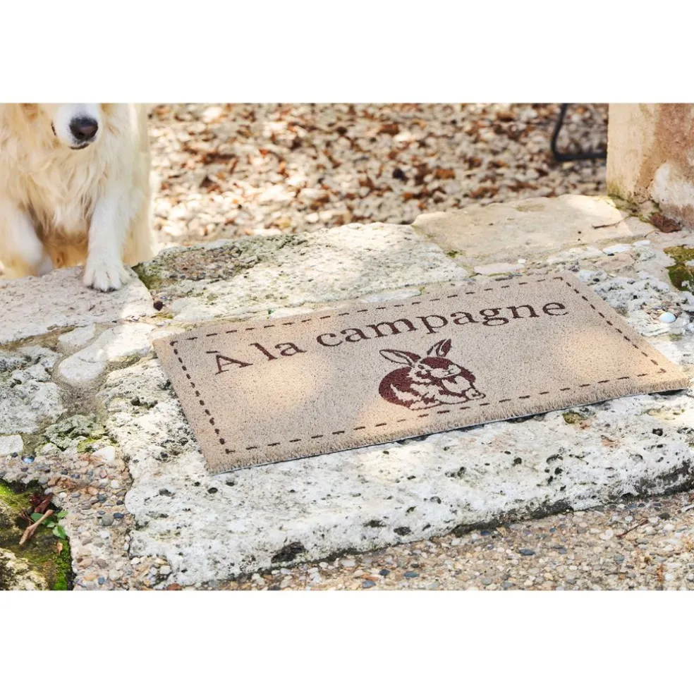Paillasson campagne en coco naturel 73x43cm - Campagne