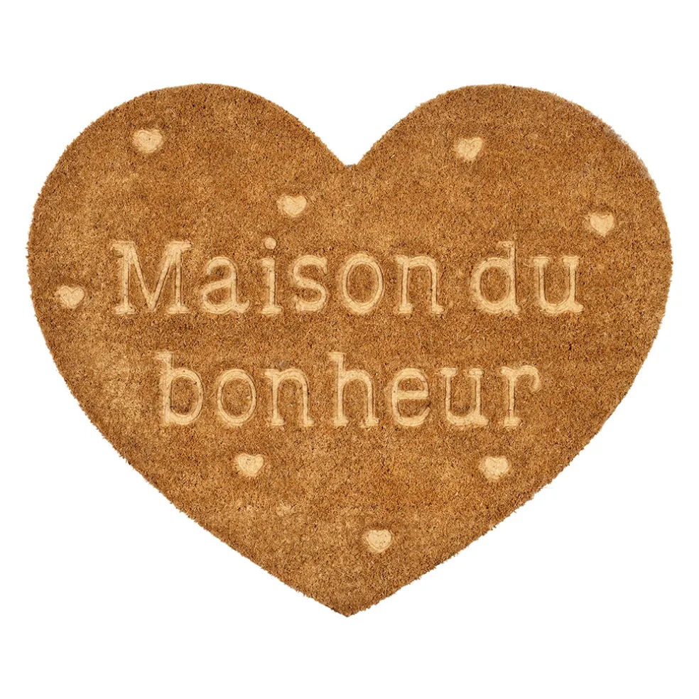 Paillasson cœur naturel 60x50cm - Famille
