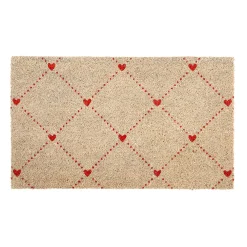 Paillasson en coco naturel et rouge 73x43cm - P'tit Cœur